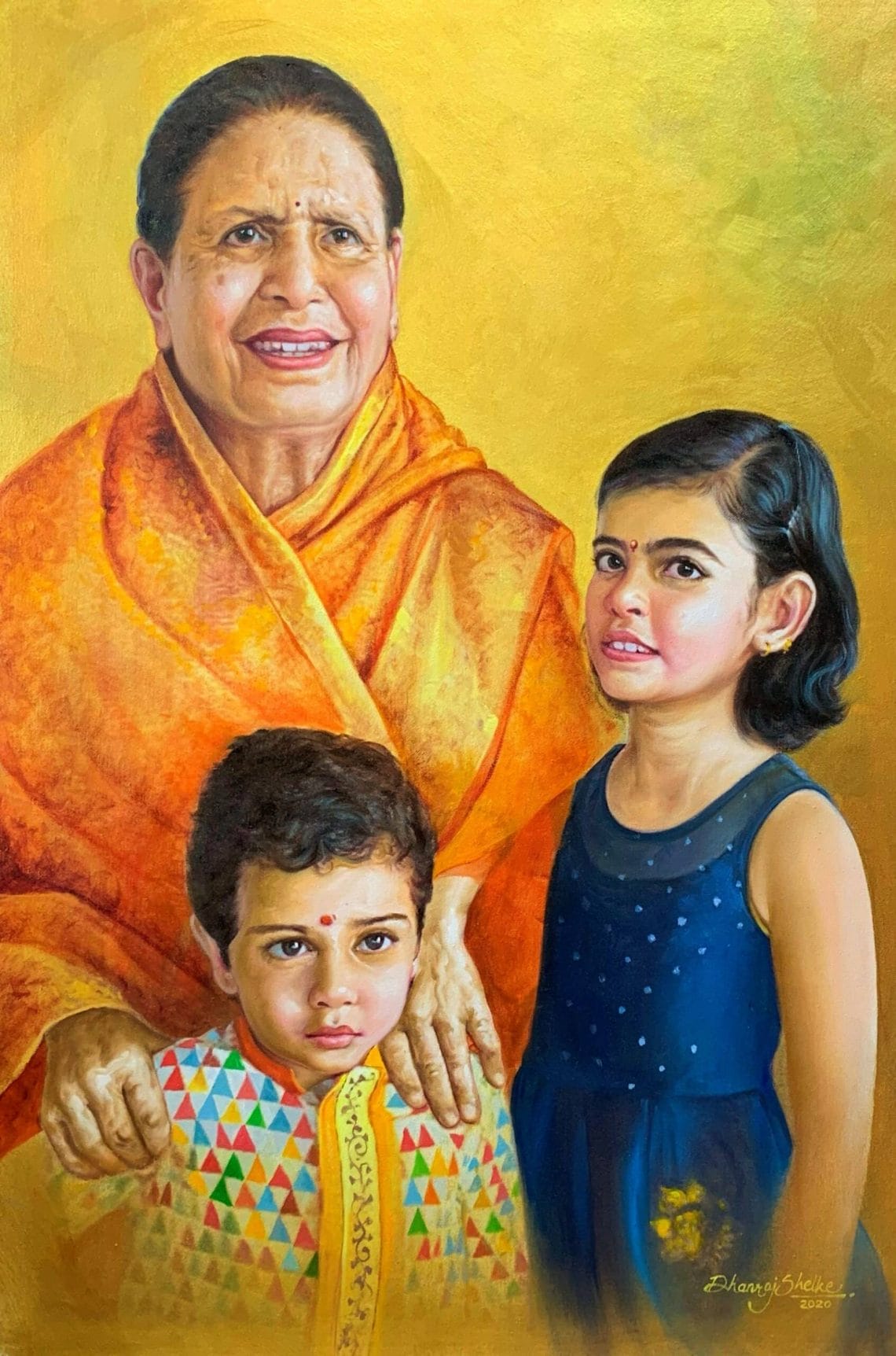Meet India's First Artist "Dhanraj Sagar Shelke" making Oil Portraits with 24 Karat Gold Plating