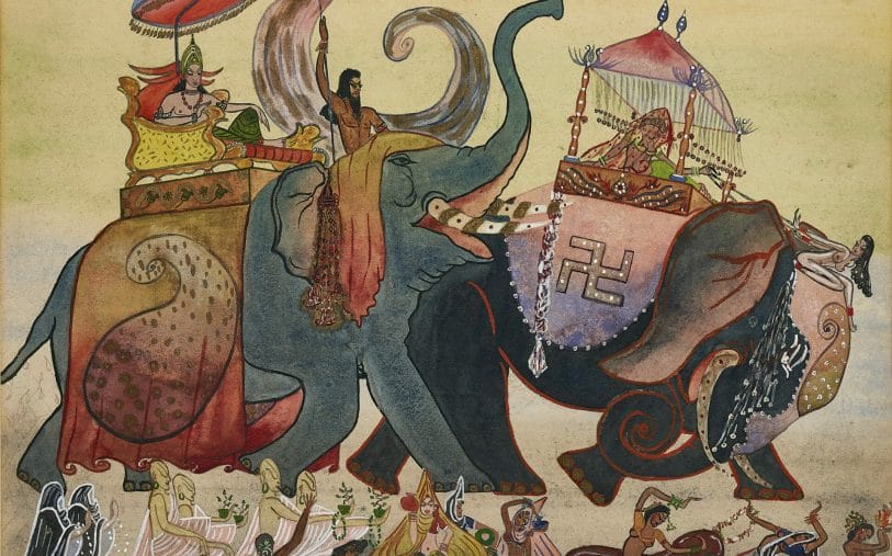 Jehangir Sabavala, The Festival, circa 1942, was offered at AstaGuru's Collectors Choice Modern Indian Art Auction in June 2021. Image courtesy of AstaGuru