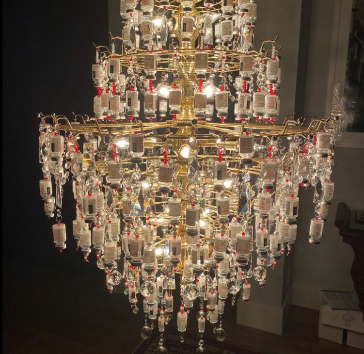 A Nurse Creates a Beautiful Chandelier from Empty Vaccine Vials