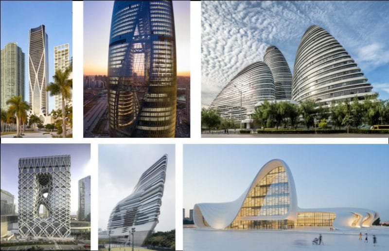 Some of Zaha Hadid’s tallest buildings around the world. (zaha-hadid.com)