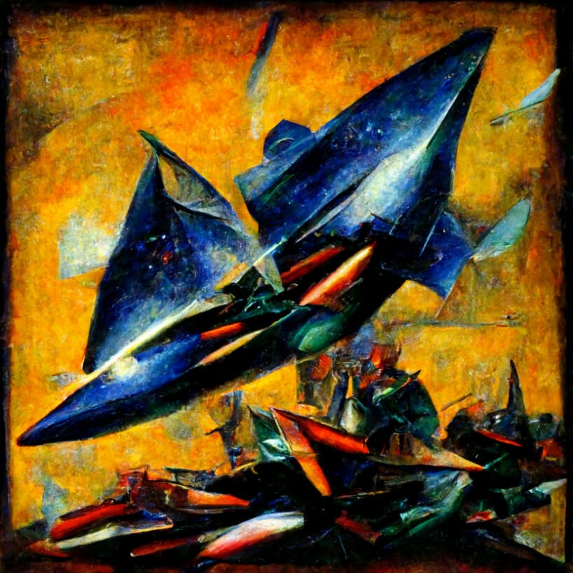 Artificial Intelligence paints Spaceships in the style of renowned Artists