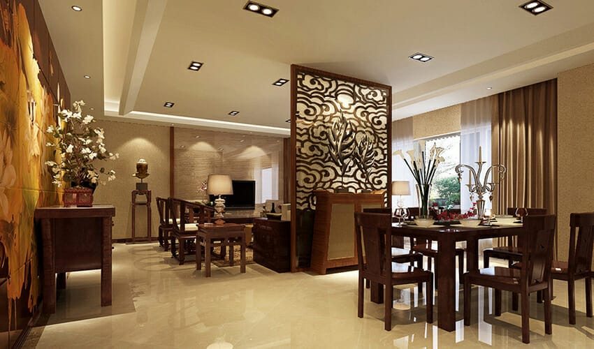 Spot some awesome partition designs between living and dining!