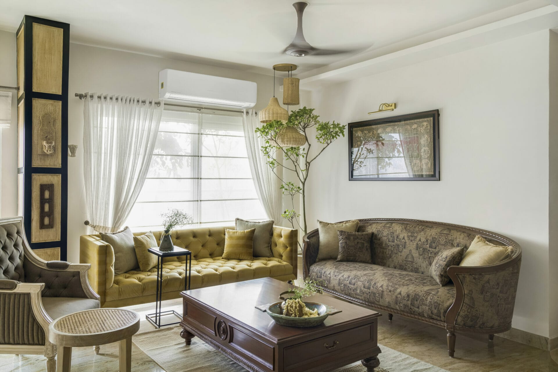 2700 Sq Ft Noida Luxury Apartment Blends Tradition, French Style, and Modern Luxury with Scenic Farmland Views
