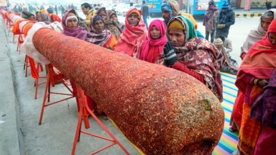 A 108-foot-long incense stick weighs 3,610 kg