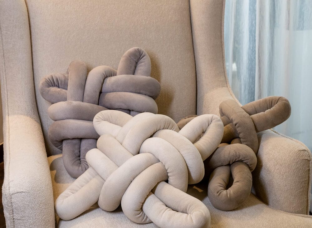 Eris Home Unveils Whimsical 'Shaped Cushions' Collection for Cozy Comfort and Playful Style 3 Loopy Knot Velvet Cushion1