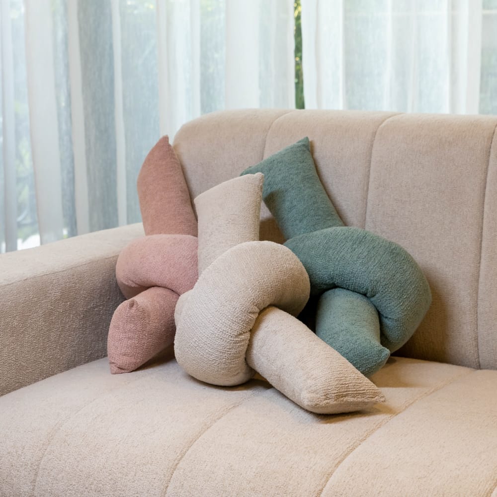 Eris Home Unveils Whimsical 'Shaped Cushions' Collection for Cozy Comfort and Playful Style 2 Love Knot Boucle Cushion2