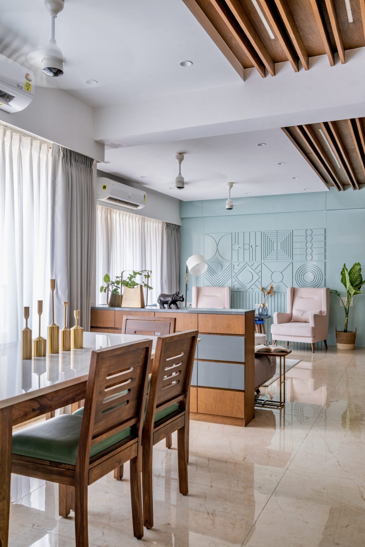 1500 sqft Home in Ahmedabad Seamlessly Marrying Functionality with Aesthetic Appeal 4 7 DINING