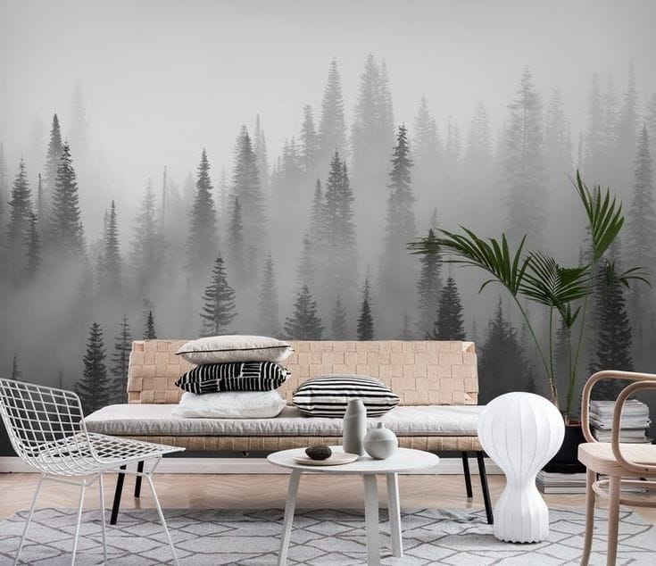 32 Fresh Wallpaper Ideas to Liven Up Your Space 9 Forest of Mists