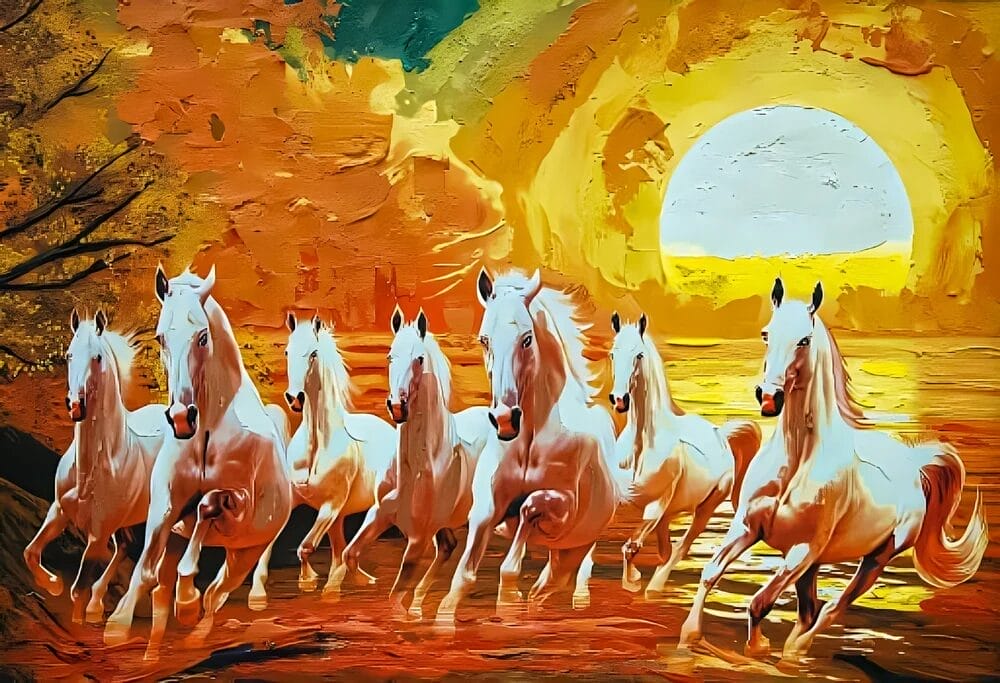 17 Must-Have Paintings as per Vastu to Bring Positive Energy to Your Living Room 1 7 Horses Painting