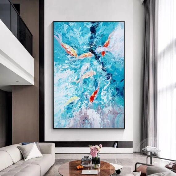 17 Must-Have Paintings as per Vastu to Bring Positive Energy to Your Living Room 11 Koi Fish Paintings
