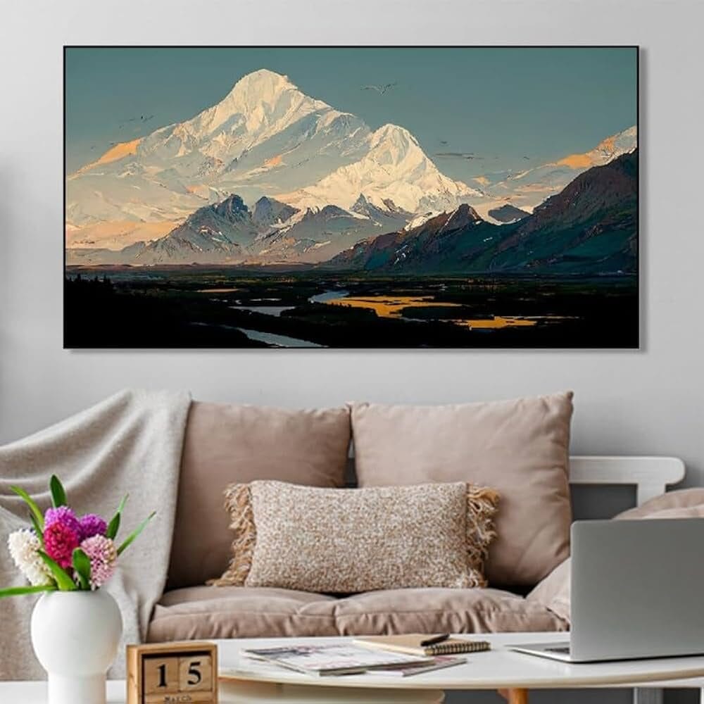 17 Must-Have Paintings as per Vastu to Bring Positive Energy to Your Living Room 5 Mountain Paintings