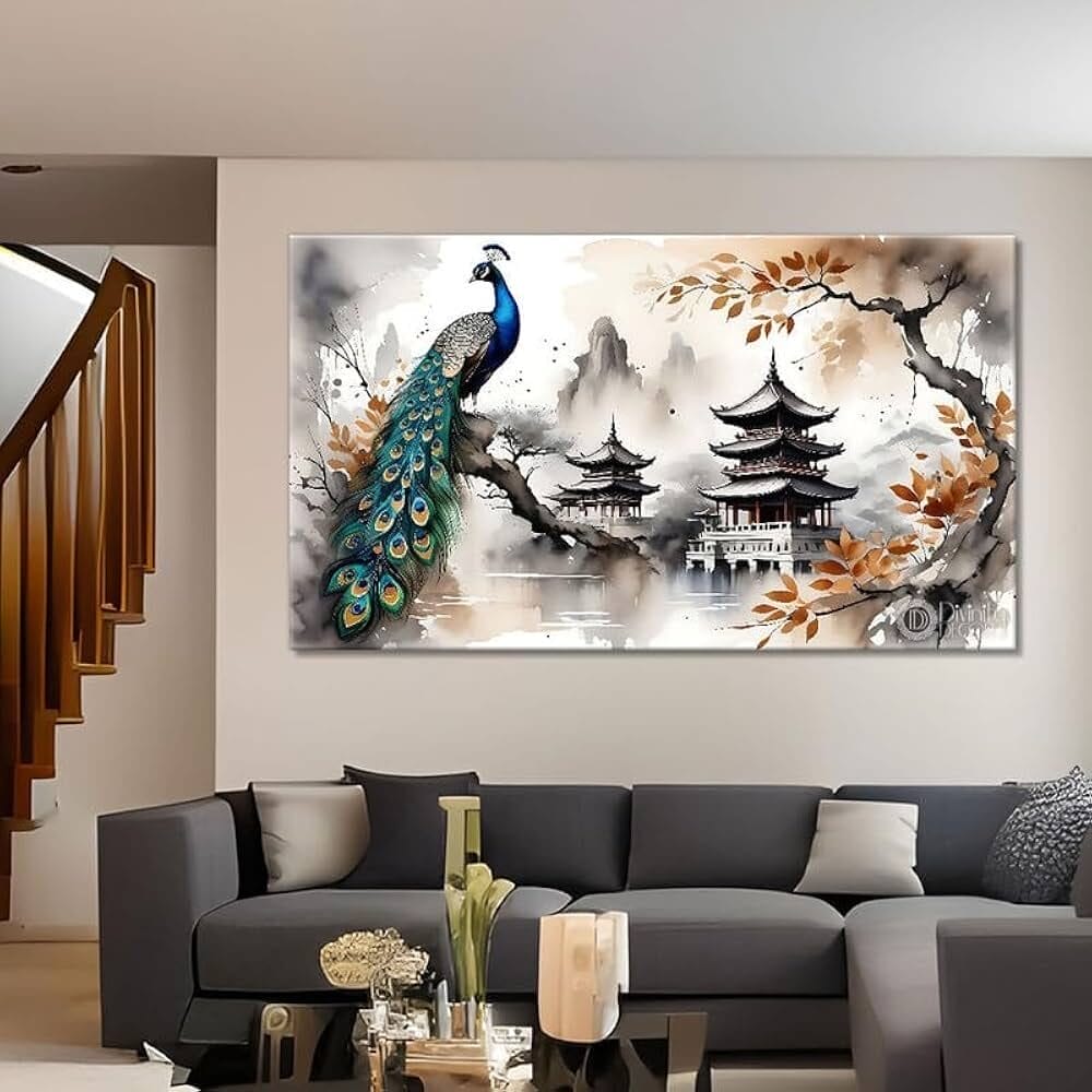 17 Must-Have Paintings as per Vastu to Bring Positive Energy to Your Living Room 7 Peacock Paintings