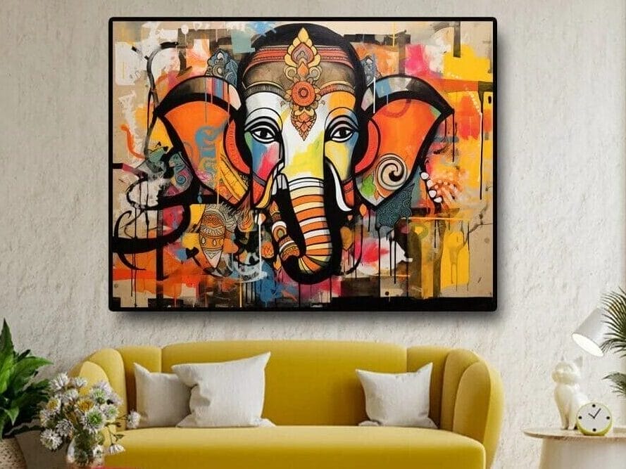 17 Must-Have Paintings as per Vastu to Bring Positive Energy to Your Living Room 8 Painting of Lord Ganesha